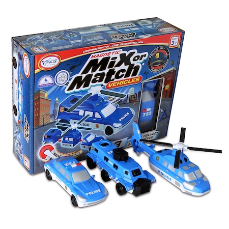 Popular Playthings Magnetic Mix or Match Vehicles, Police 60316